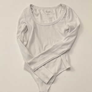 American Eagle Outfitters White Long Sleeve Bodysuit
